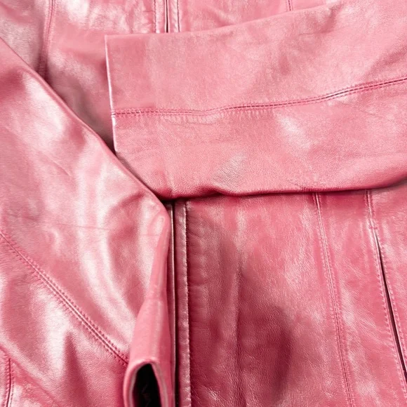 🪩 267. SIENA women’s small wine red leather jacket full zip - Picture 10 of 12